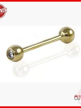 14k Gold Straight Barbell 26mm 14 Gauge Body Piercing Jewelry